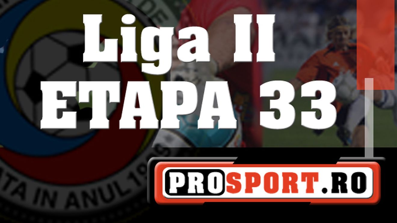 Rezultatele etapei a 33-a din Liga a II-a