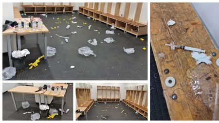 Dezastru lăsat de o favorită la promovarea din Liga 2, după un rezultat la care nu se aștepta. FOTO | Cum arăta vestiarul: sticle, ambalaje și chiar o seringă