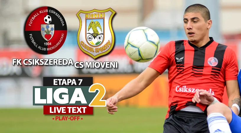 CS Mioveni evită în prelungiri înfrângerea la FK Csikszereda. Argeșenii păstrează în continuare speranțe la al doilea loc direct promovabil