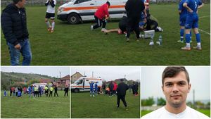 Momente de groază la un meci din România: "Zi-le să oprească meciul că mi-e rău!" Apoi, a picat pe teren. Un episod incredibil cu un jucător de 24 de ani. Filmul evenimentelor: stopul, medicul, paramedicul, ambulanța, poarta închisă, omul cu flexul, accidentul