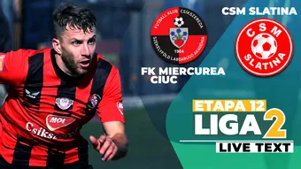 FK Miercurea Ciuc – CSM Slatina se joacă ACUM. Partea secundă aduce un gol marcat și mai rapid