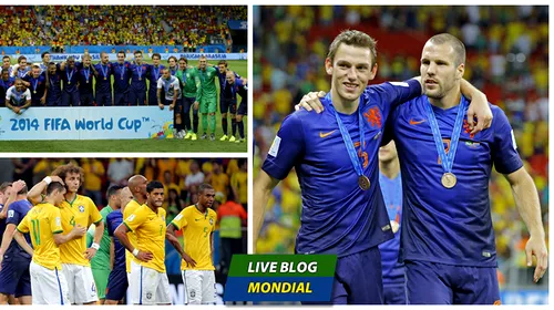 LIVE BLOG CM 2014, ziua 28 | Finala mică, un nou dezastru: Brazilia – Olanda 0-3. Brazilia are cea mai slabă apărare din turneu și a primit 14 goluri pentru prima dată la CM. Golaveraj negativ pentru „Selecao”