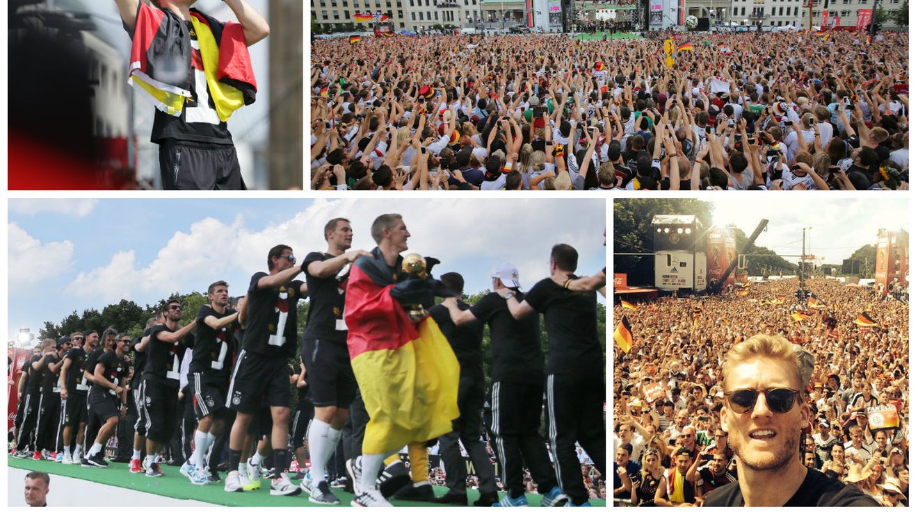 GALERIE FOTO | Campioana mondială a sărbătorit pe străzile din Berlin. Eroii din Brazilia au petrecut în Piața Brandenburg, în fața a sute de mii de suporteri