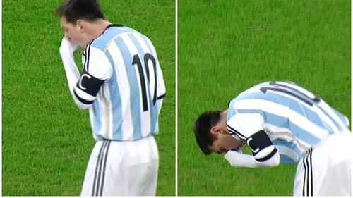 Probleme pentru Messi. FOTO: Starului argentinian i s-a făcut rău în timpul partidei România - Argentina