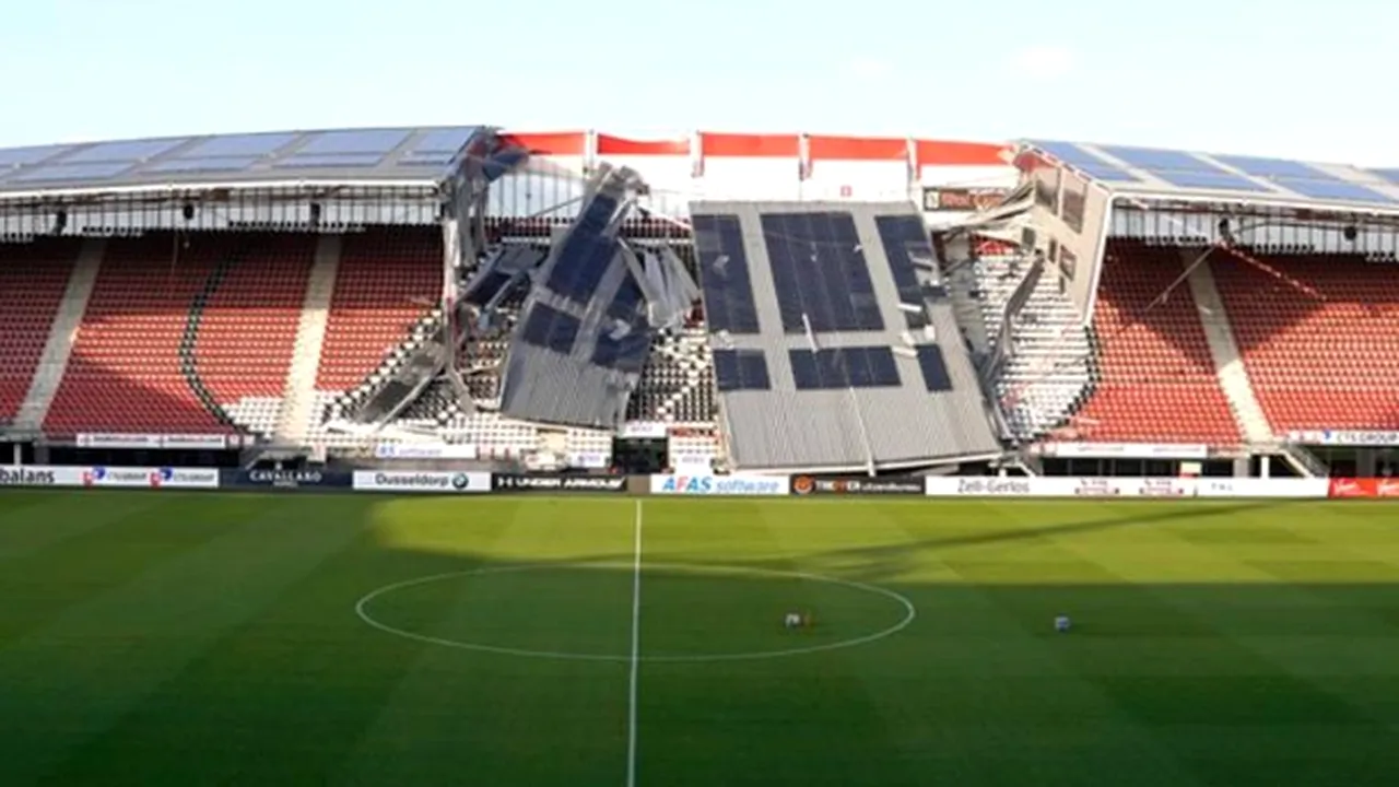 Șocant! FOTO | Dezastru la stadionul lui AZ Alkmaar: acoperișul s-a rupt și a căzut peste tribună
