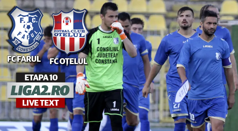 Farul - Oțelul 1-0. Chițu, decisiv pentru gazde.** Gălățenii au terminat meciul în zece jucători și fără fani în tribune