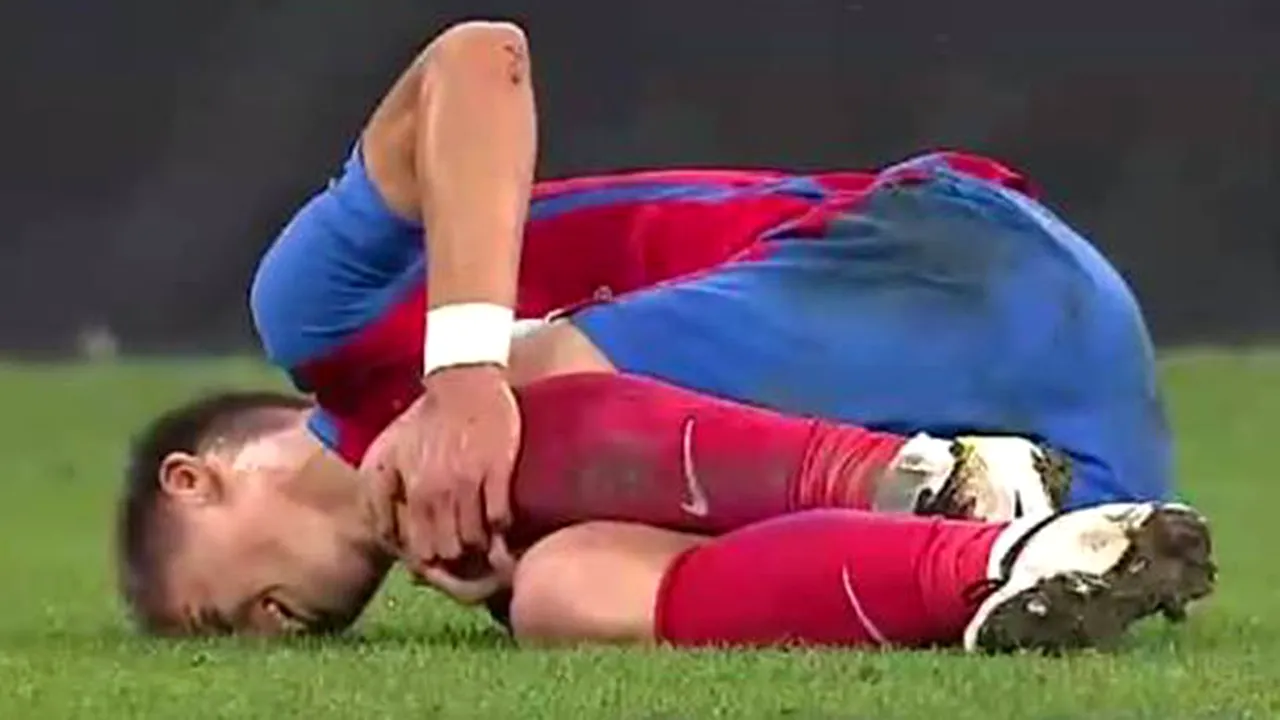 FOTO | Accidentare gravă pentru Florin Tănase în meciul cu CS U Craiova. Stelistul a avut nevoie de targă pentru a părăsi terenul. Reghecampf: 