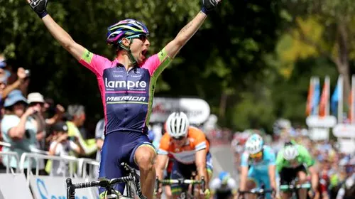 Ulissi revine cu victorie în Giro! Suspendat nouă luni pentru dopaj în 2014, după ce a câștigat două etape în Turul Italiei, rutierul de la Lampre-Merida s-a impus la sprint. Contador a rezistat cu umărul dislocat