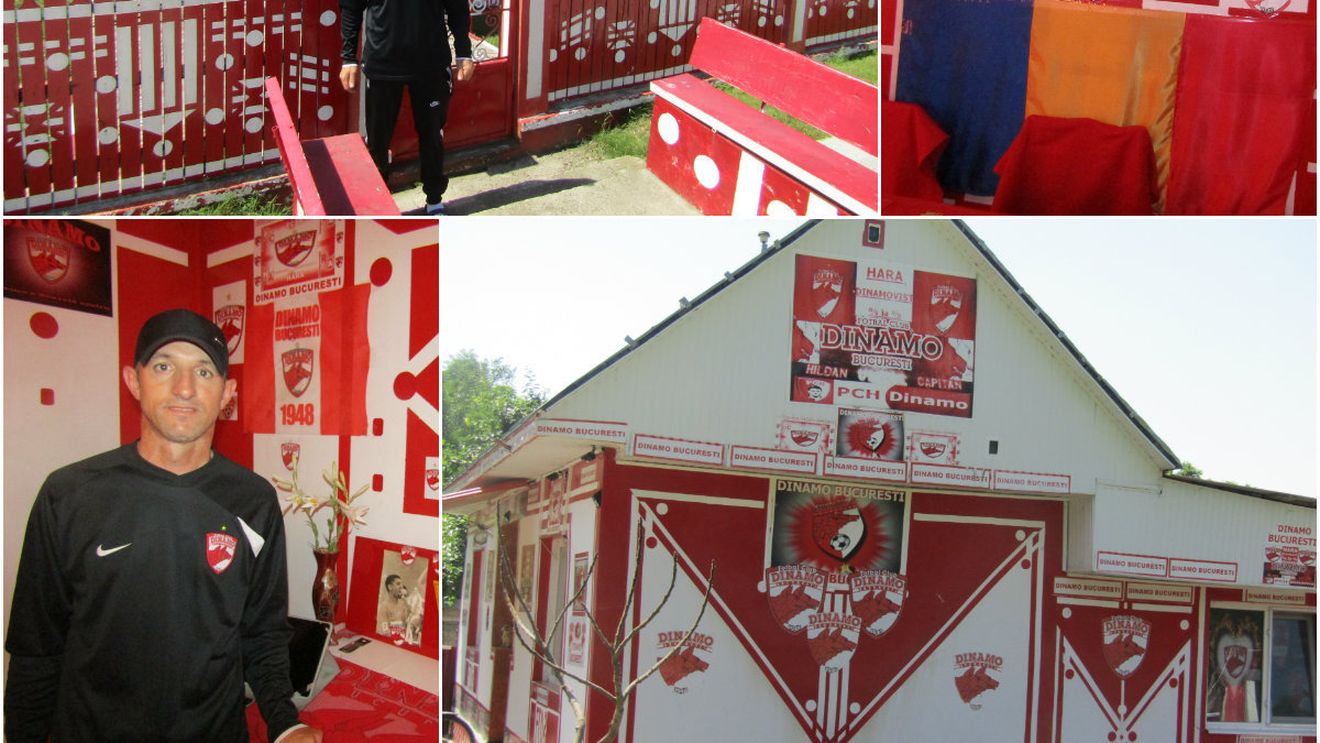 REPORTAJ | Acasă la cel mai înfocat suporter dinamovist al momentului. Și-a vopsit casa în alb și roșu: "Dinamo e totul pentru mine"