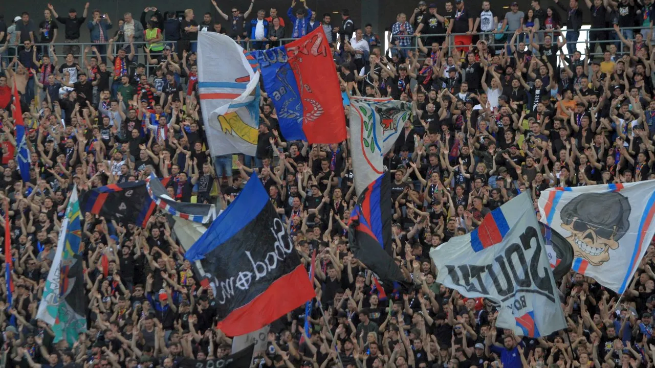 Banner uriaș afișat la noul stadion din Ghencea! Mesajul ultrașilor steliști, la 34 de ani de la câștigarea Cupei Campionilor Europeni | FOTO