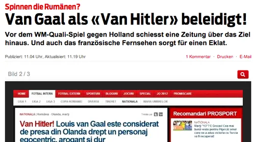 Olandezii se tem de rasism!** Au cerut azi o anchetă FIFA și UEFA după un articol din ProSport! În realitate, Giovanni îl numise pe Van Gaal „Hitler al brazilienilor”