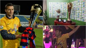 FOTO | Steliștii au făcut PRAF trofeul primit pentru titlul 26. "Piesa lipsă merge la Târgu Mureș". Cum arată acum cupa