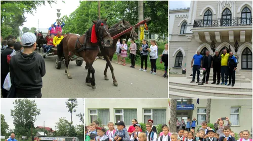 REPORTAJ | Parada campionilor, la Ruginoasa. Campionii Cupei Satelor au făcut turul de onoare al comunei și le-au prezentat locuitorilor comunei ieșene prețiosul trofeu, în acorduri de muzică de fanfară. Aurel Țicleanu și alți reprezentanți ai FRF i-au însoțit pe campioni în acest tur