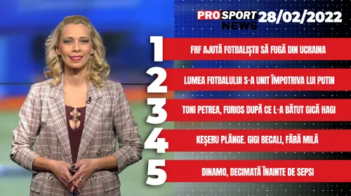 ProSport NEWS | Toni Petrea, furios după ce l-a bătut Gică Hagi! Cele mai importante știri ale zilei | VIDEO