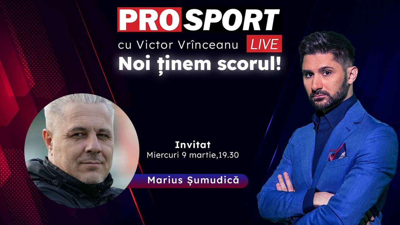 ProSport Live, o nouă ediție premium pe prosport.ro! Marius Șumudică, one-man show, vorbește despre cele mai importante subiecte din fotbal!