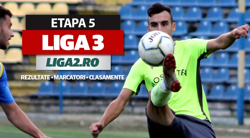 Liga 3, etapa 5, rezultate | Foresta învinge liderul seriei, Corona face primul pas greșit. Robert Ilyeș înscrie pentru Sepsi 2, CSM Focşani are scorul etapei. Șapte partide au fost amânate din cauza problemelor cu COVID-19. Steaua și Minaur Baia Mare, printre echipele cu infectați