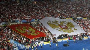 Rușii, primiți ca niște eroi la Moscova