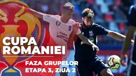 Cupa României, faza grupelor | Steaua învinge CSM Alexandria într-un meci spectaculos, cu cinci goluri, dar ambele părăsesc competiția. ”U” Cluj și CFR Cluj se califică în sferturi din Grupa B. SCM Zalău a învins FC Bihor