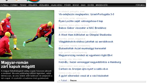 Articol în limba română într-o publicație maghiară, cu ocazia meciului Ungaria-România
