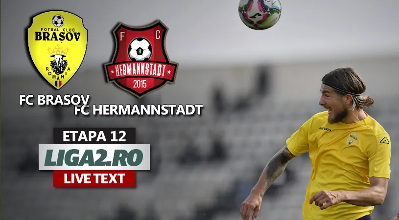 FC Hermannstadt bate FC Brașov la ultima fază și urcă pe locul 2 în Liga 2. Sibienii au noroc cu carul, după un nou meci modest, dar în care câștigă toate punctele