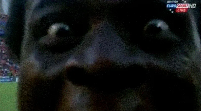 VIDEO Imaginea care îți va provoca sigur insomnii:** portarul ghanez s-a bucurat ca în filmele horror! Nu da click dacă ții la somn