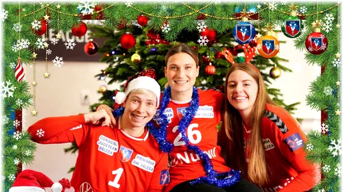 Handbalistele de la SCM Râmnicu Vâlcea, ședință foto specială de Crăciun