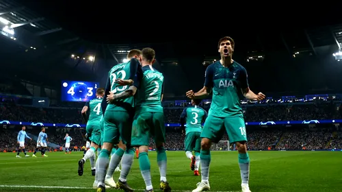 Liga Campionilor | City – Tottenham 4-3. Spurs s-a calificat în semifinale după un meci de infarct! 5 goluri în 21 de minute și o reușită anulată în prelungiri. Porto – Liverpool 1-4. Trupa lui <i class='ep-highlight'>Klopp</i> s-a dezlănțuit pe final și se pregătește de semifinala cu Barcelona