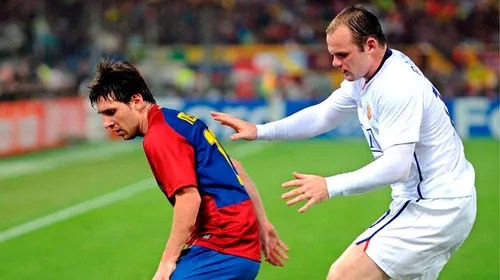Messi vs Rooney, duel inegal!** Cel mai bun marcator și dribleur din Ligă întâlnește omul cu „complexul spaniol”