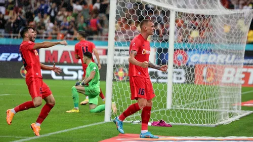 FCSB – Chindia 3-2. Roș-albaștrii câștigă primul meci din Superligă, după ce au fost conduși cu 0-2