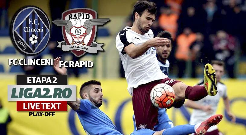 FC Clinceni - Rapid 2-3.** Giuleștenii au jucat spectaculos la primul meci cu Dinu Gheorghe pe bancă lângă Alexa. Alb-vișinii rămân lideri