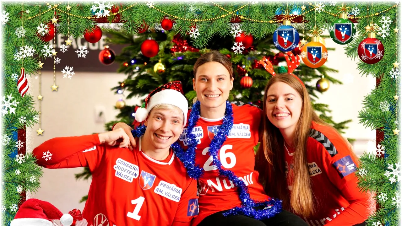 Handbalistele de la SCM Râmnicu Vâlcea, ședință foto specială de Crăciun
