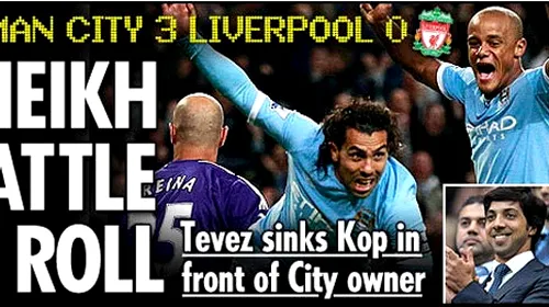 Liverpool, măcelărită de City** VIDEO| Dubla lui Tevez a răpus „cormoranii”