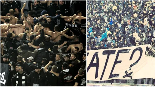 Unic în istoria fotbalului: fanii lui PAOK au stabilit o nouă bornă în lumea ultras! FOTO | „Captura” afișată la derby-ul cu Olympiakos a devenit virală