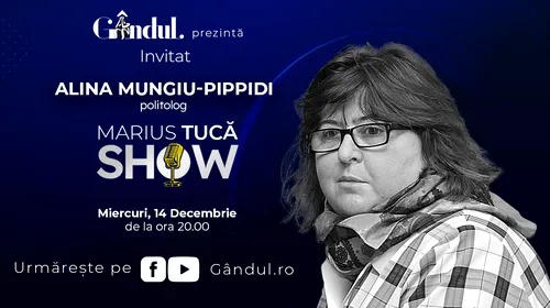Marius Tucă Show începe miercuri, 14 decembrie, de la ora 20.00, live pe gândul.ro