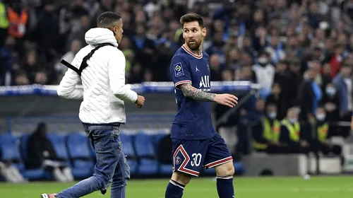 Momente de panică pe Stade Velodrome! Lionel Messi a fost alergat de un suporter intrat pe gazon | VIDEO