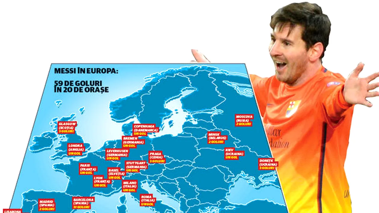 Messi e gol-trotter!** Goluri în 20 de orașe din Europa pentru starul Barcelonei