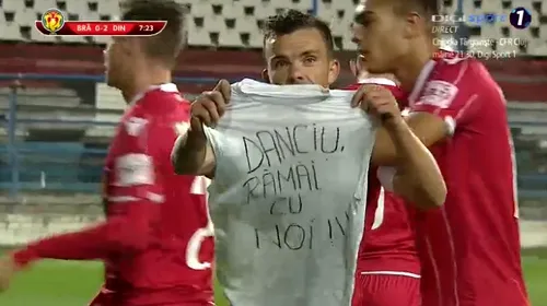 Reacția lui Dănciulescu după ce jucătorii lui Dinamo i-au dedicat golurile cu Brăila și l-au chemat înapoi. Mesajul clar al „Corbului”