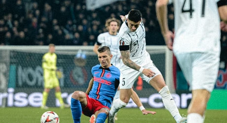 FCSB - Midtjylland 2-0, în grupele Ligii Europa. Campioana României începe repriza furibund