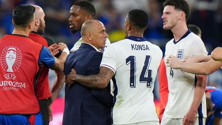 S-a aflat motivul pentru care Declan Rice, vedeta Angliei, şi Francesco Calzona, selecționerul Slovaciei, au fost aproape să se ia la pumni! De ce i-a strigat "chelios nenorocit" şi ce a urmat apoi