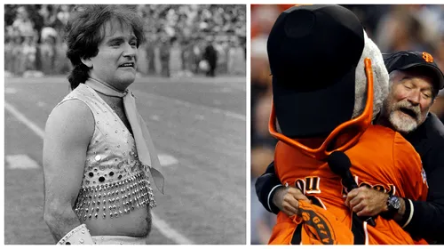 Sportul, marea pasiune a lui Robin Williams. Actorul, mare fan al lui San Francisco Giants, a apărut ca majoretă la un meci de fotbal american