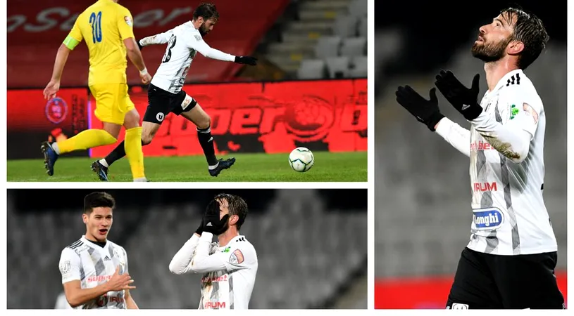 Cristian Gavra, abia la al doilea gol pentru ”U” Cluj în acest sezon: ”Un atacant când nu marchează, intră puțin în panică.” Ce a simțit după reușita din jocul cu Dunărea Călărași și regretul pe care îl are după nedisputarea restanței cu Farul