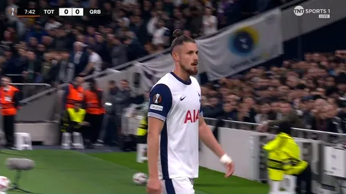 Dezastru! Radu Drăguşin a luat cartonaşul roşu, direct, în minutul 8 al meciului dintre Tottenham şi Qarabag