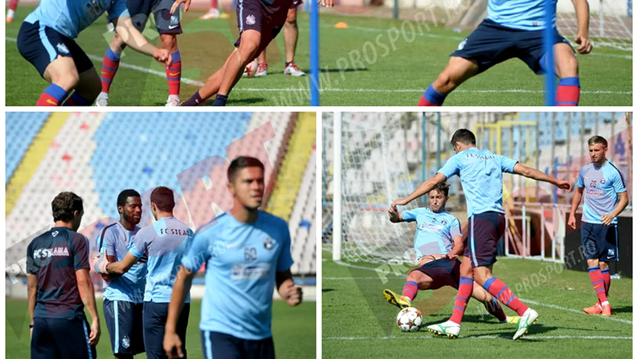FOTO | Steliștii, relaxați înaintea meciului cu Ludogoreț: Gâlcă s-a antrenat cot la cot cu jucătorii