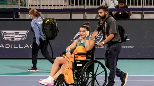 Bianca Andreescu, accidentare horror la Miami Open! A izbucnit în lacrimi și a ieșit de pe teren în scaun cu rotile: „Nu am simțit așa durere în viața mea!” | VIDEO