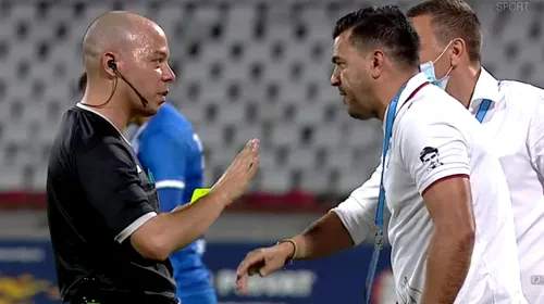 Cosmin Contra a cedat nervos în timpul meciului Dinamo – Botoșani! Arbitrul Marius Avram a reacționat imediat | VIDEO