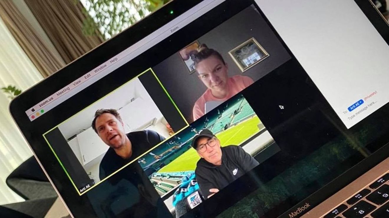 Simona Halep se antrenează online cu Darren Cahill și Artemon Apostu-Efremov | FOTO