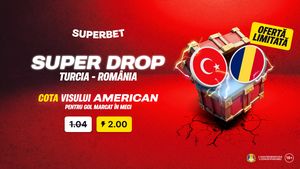 Advertorial. Super Drop marca Superbet: cotă 2.00 pe gol marcat în Turcia - România!