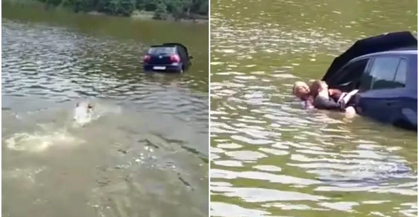 Ce s-a întâmplat cu polițistul care a salvat-o pe femeia căzută cu mașina în lac, la Iași! Imaginile au devenit virale