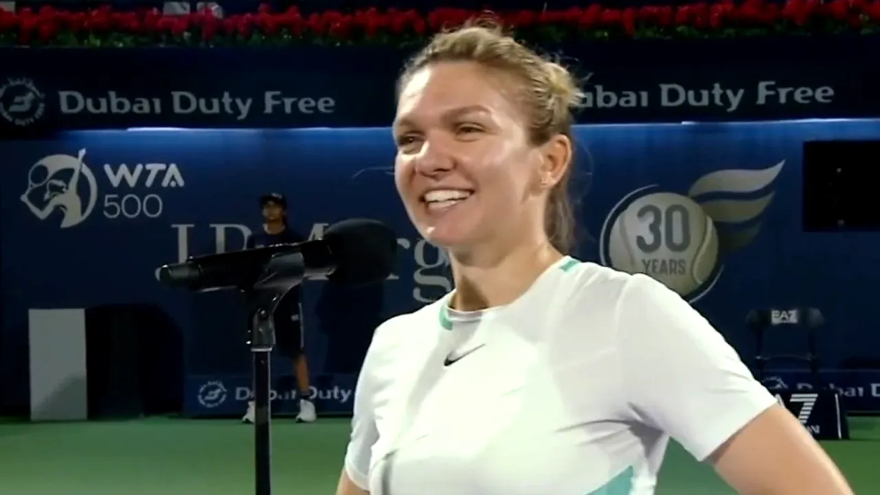 Simona Halep, pusă pe glume după ce a învins-o pe Gabriela Ruse în optimi la Dubai: „Ce bătrână sunt!