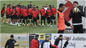 GALERIE FOTO | Falub a condus primul antrenament ca nou antrenor al lui "U" Cluj: "Suntem siguri că nu asta este fața echipei"